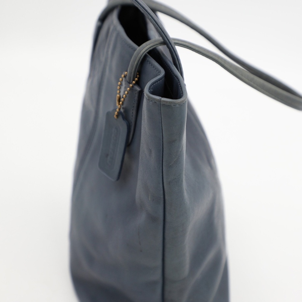 Rare vintage COACH Leather Tote Bag in Blue A5C-4068 - Picture 4 of 7
